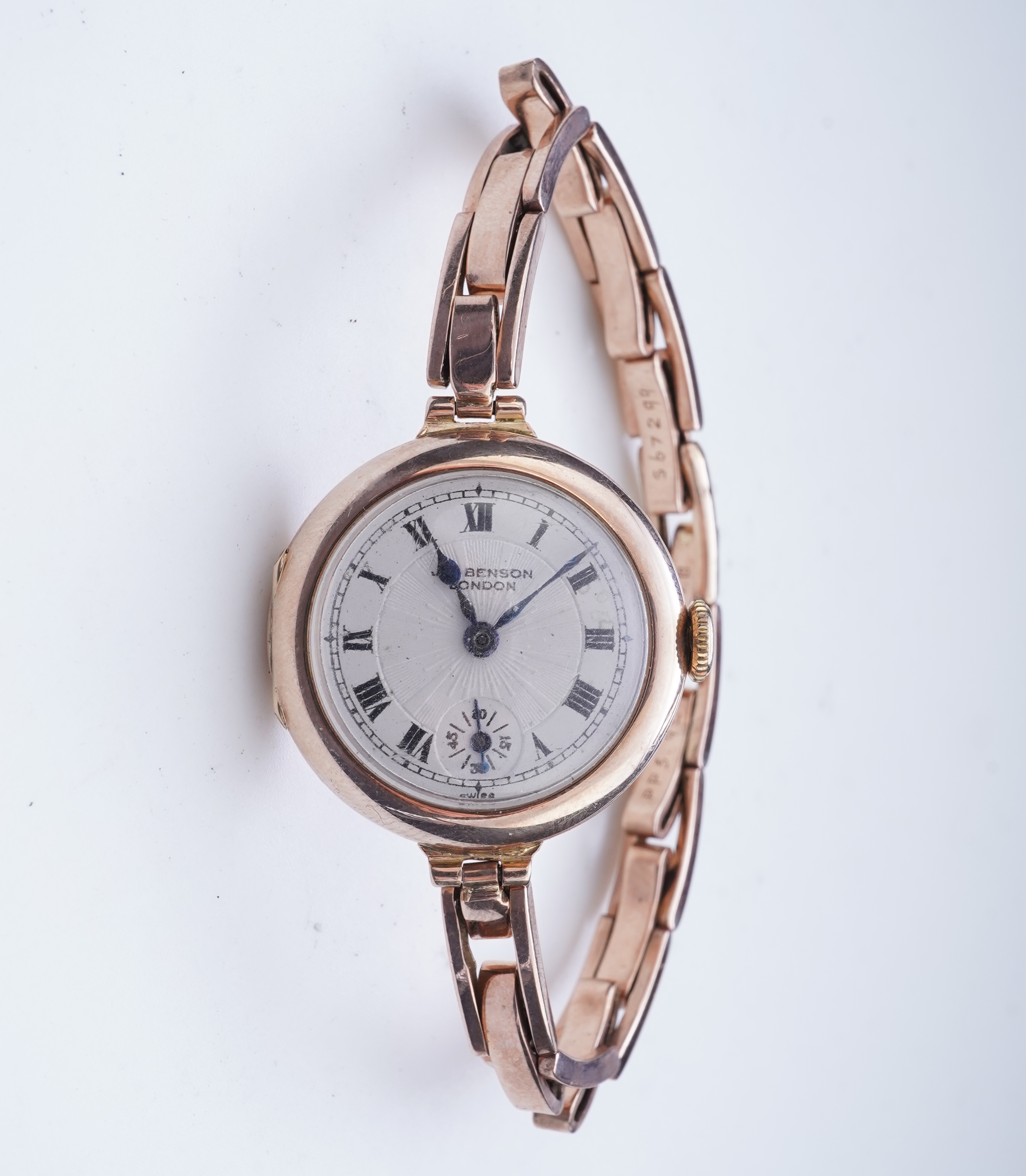 JW Benson, a lady's gold wristwatch, circa 1924